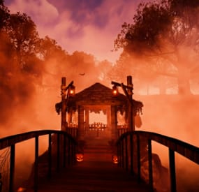 More information about "Halloween version modern house with a garden"