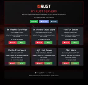 More information about "Rust Server Homepage Template – Simple & Minimalist"
