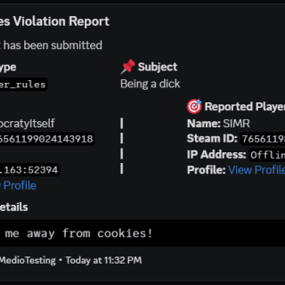 More information about "MedioReports - Rust to Discord F7 reports  on players"