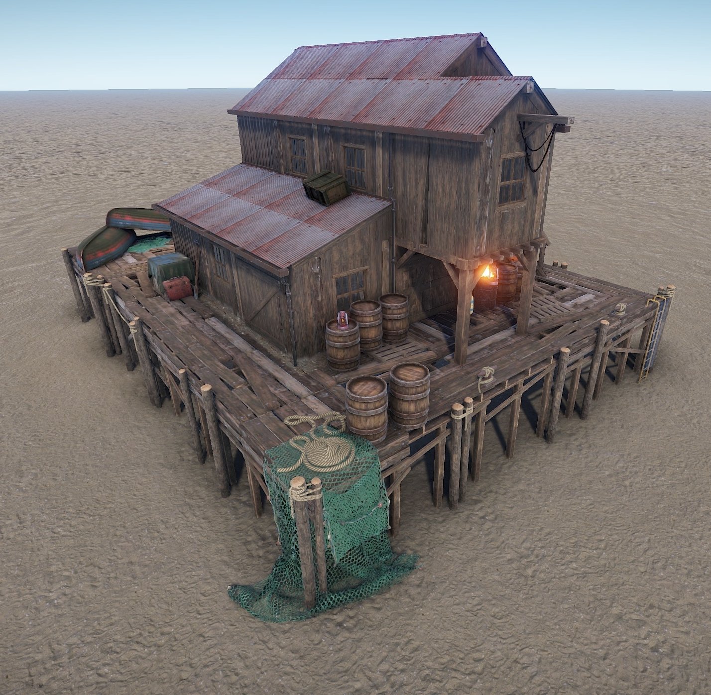 Wooden Harbor Building