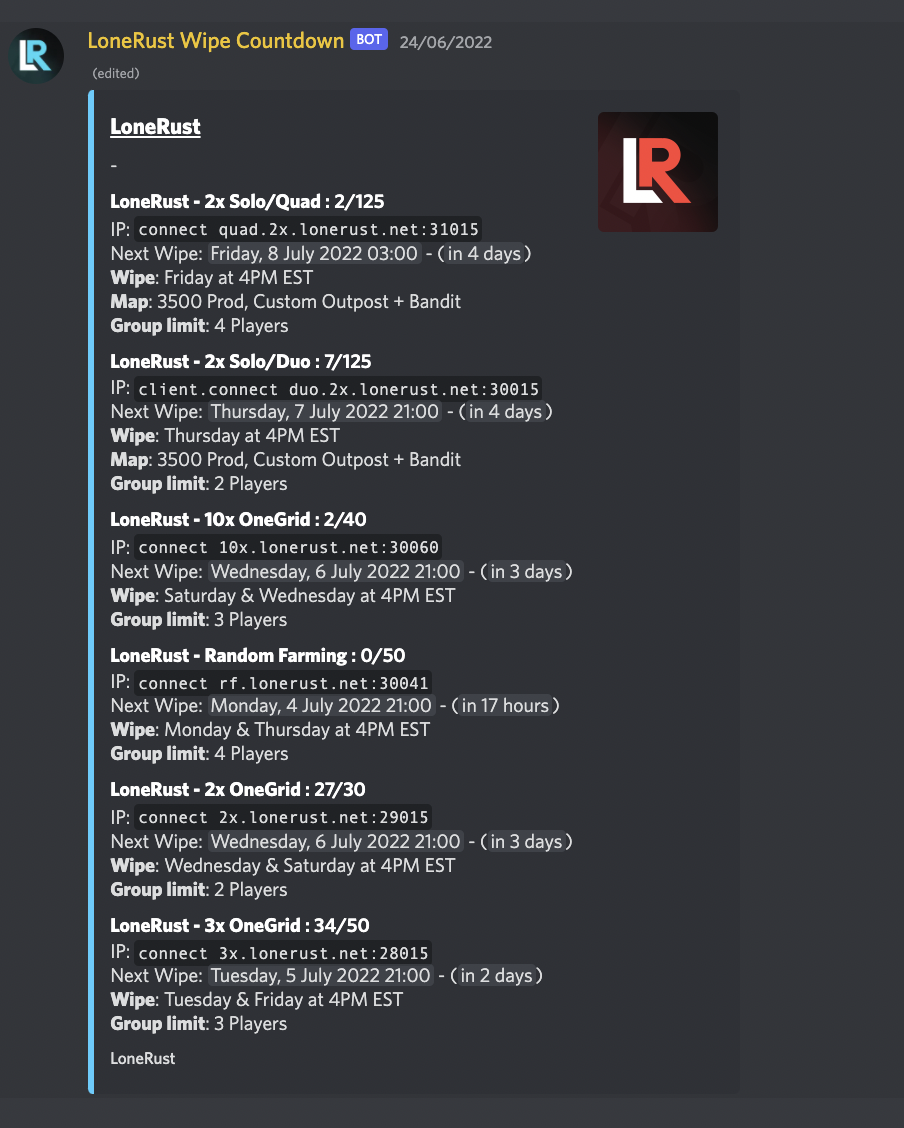 Battlemetrics Ban Tracker - Discord Bots - Codefling