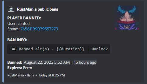 Ban Announcer - Discord Bots - Codefling