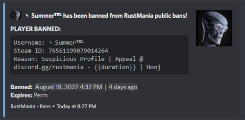 Rust - Battlemetrics Bans to Discord - Discord Bots - Codefling