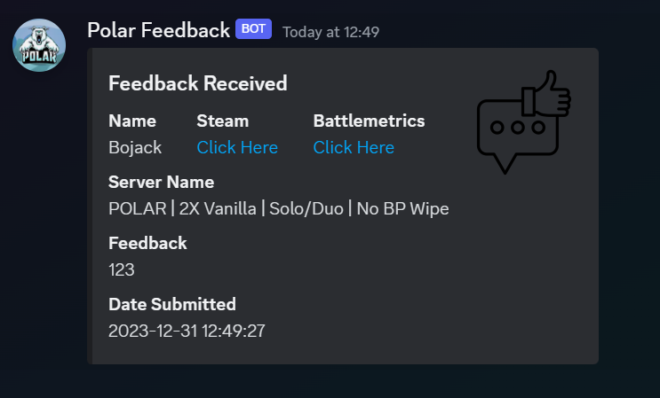 Discord Feedback