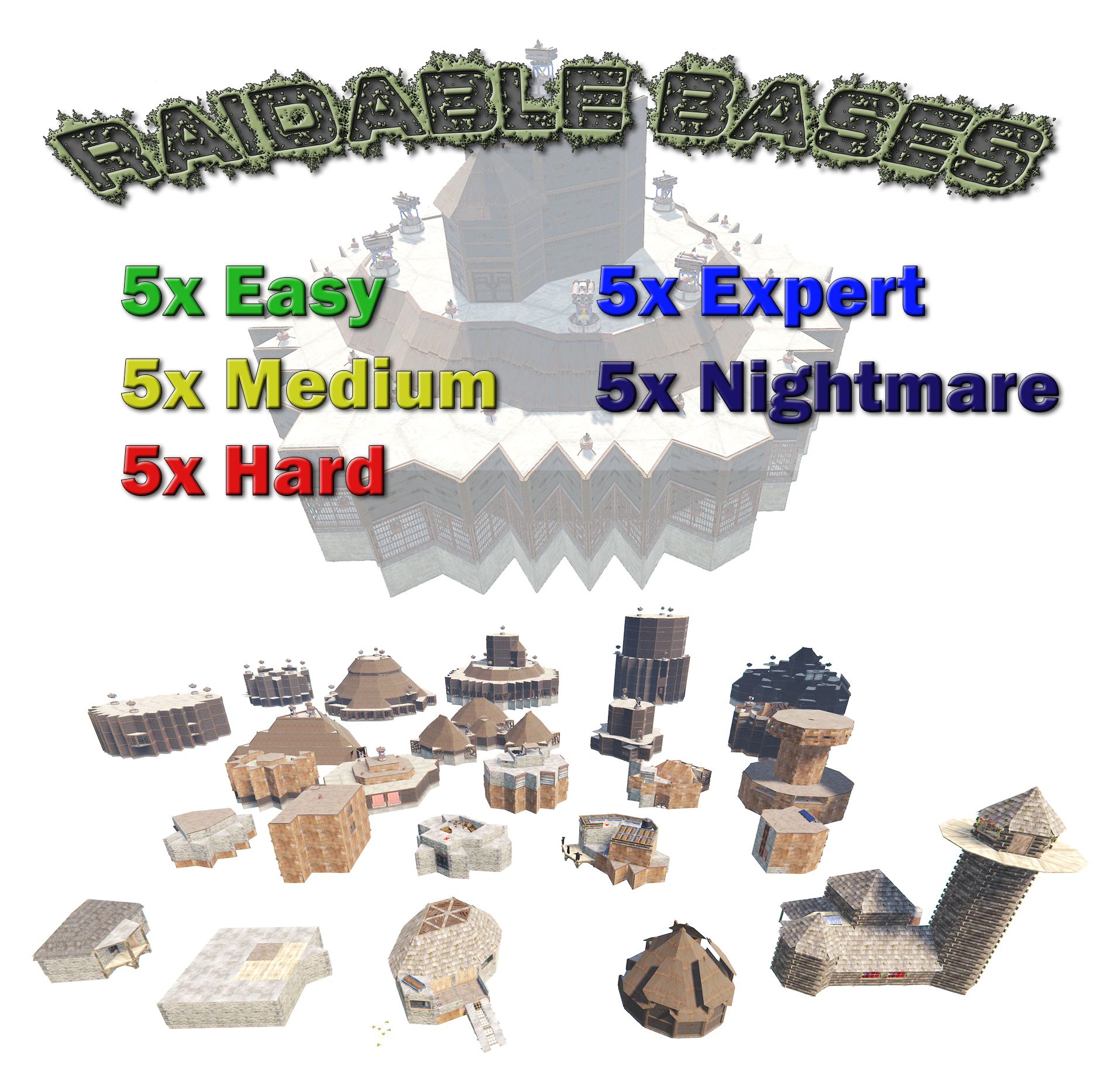 25 x Raidable Bases - Pack 3