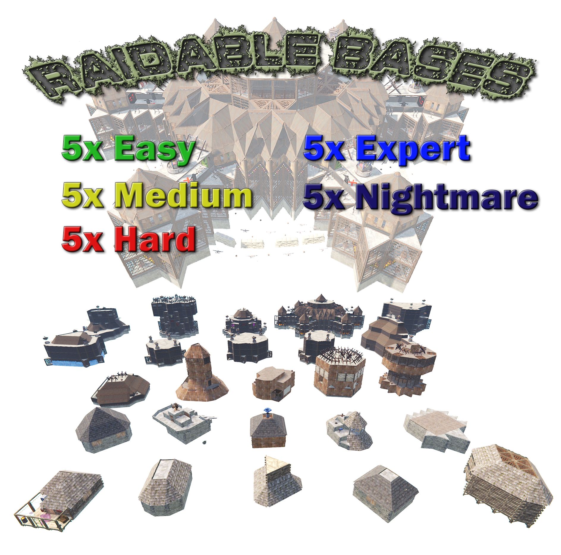 25 x Raidable Bases - Pack 4