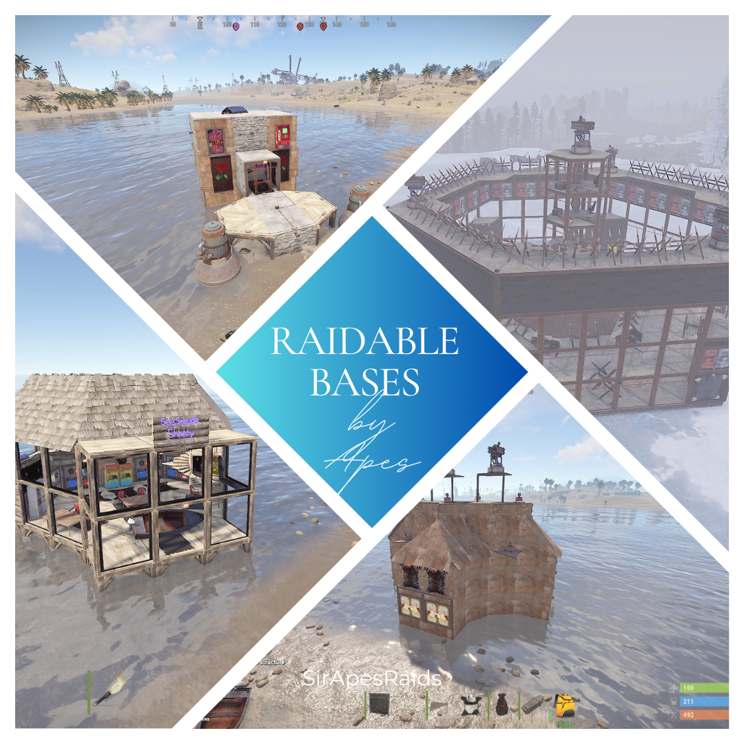 Raidable Bases by Apes (150+ Pack) All Tiers