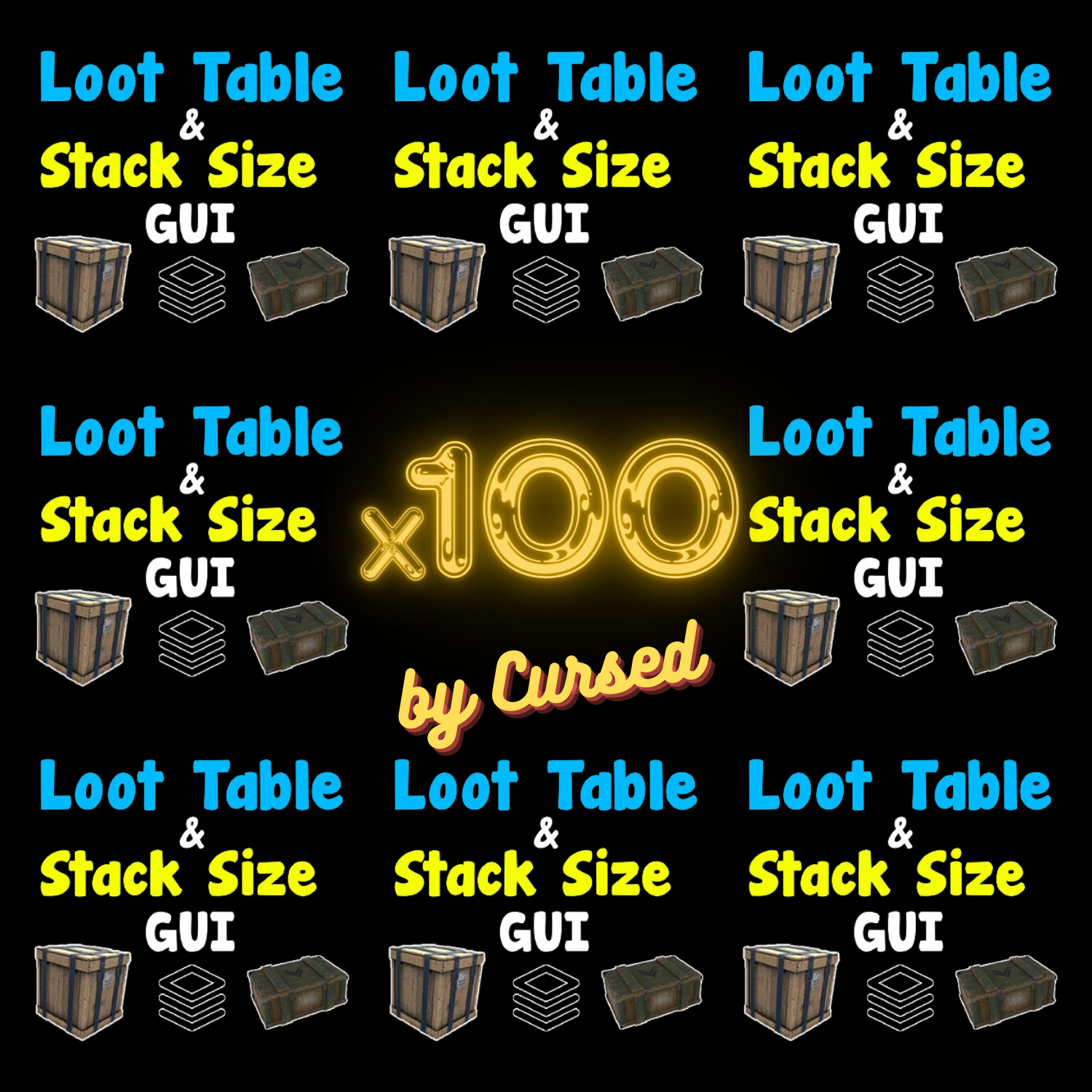 Loot Table & Stacksize GUI 100x config