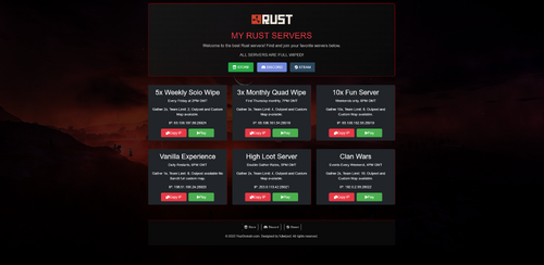 More information about "Rust Server Homepage Template – Simple & Minimalist"