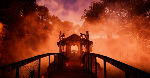 More information about "Halloween version modern house with a garden"
