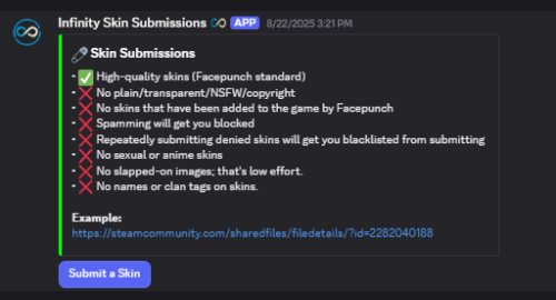 More information about "Skin Submissions Discord Bot"