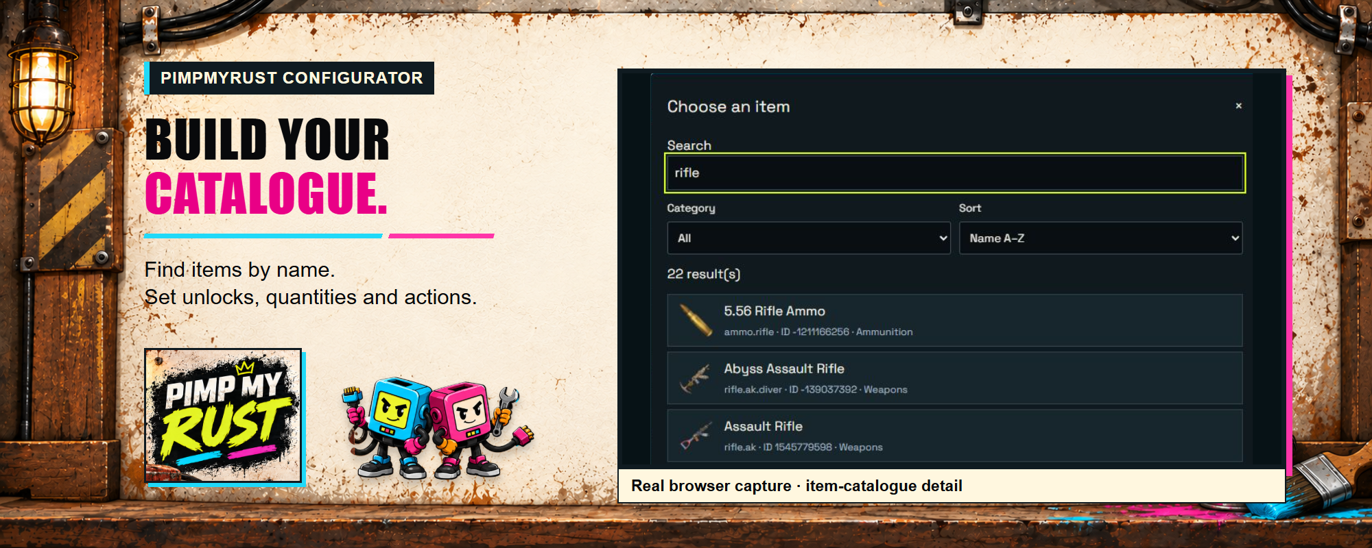 Configure rewards on PimpMyRust — browser detail